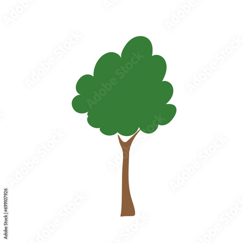 Green tree Fertile A variety of forms on the White Background Set of various tree sets Trees for decorating gardens and home designs.vector illustration and icon