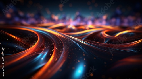 futuristic, background, technology, abstract, network, line, light, connection, communication, future. hi-end image background abstract wave colourful light for technology banner generate via AI. photo