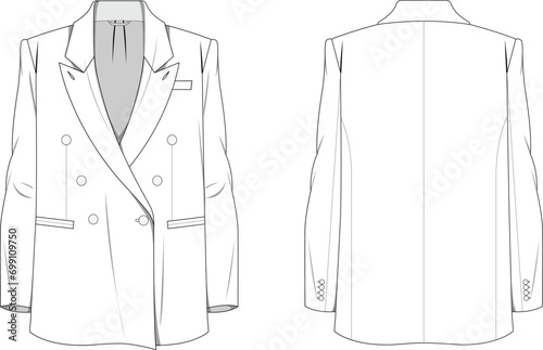 Oversize double breasted blazer vector 