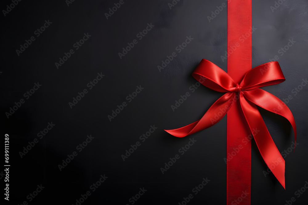 red bow on black background. red bow on black background.
