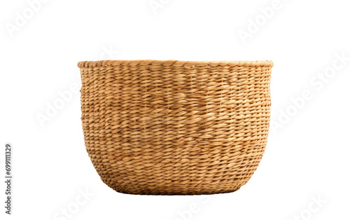 Natural Handwoven Basket for Stylish Storage on White or PNG Transparent Background