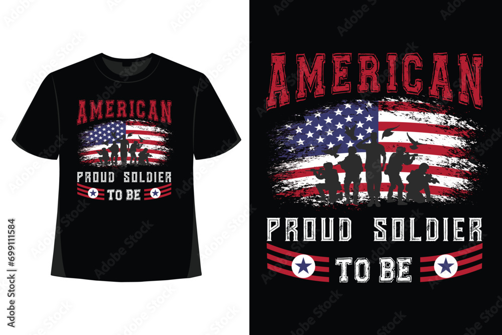 Fototapeta premium Veteran T Shirt Design, Veteran Day T-shirt Designs, Typography T Shirt, Us Army Veteran Shirt,usa Grunge Flag, American Army, Usa Soldire T Shirt Design, American Army T-shirt, Usa Veteran,
