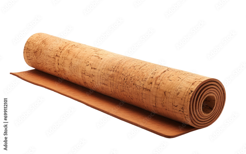Enhance Your Practice with a Natural Cork Yoga Mat on White or PNG Transparent Background
