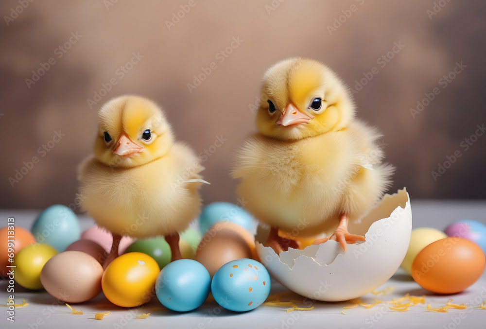 Easter chicken with eggs