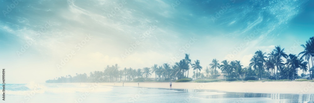 a beach background with palm trees