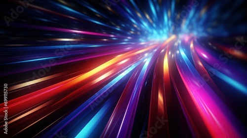 futuristic, background, technology, abstract, network, line, light, connection, communication, future. hi-end image background abstract wave red, blue light for technology banner generate via AI.