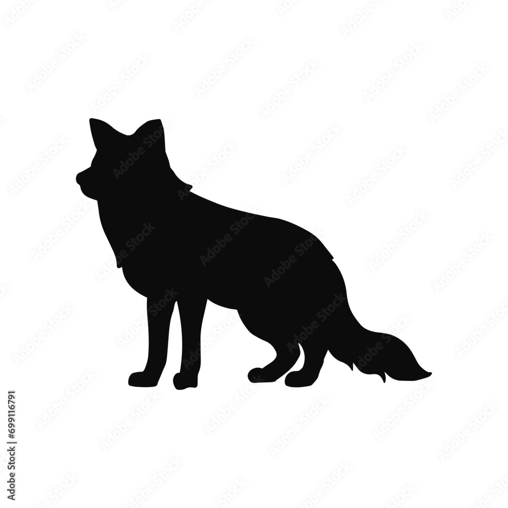 fox silhouette isolated on transparent background
