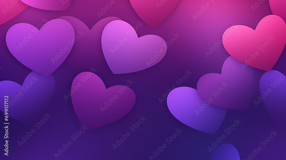 A simple gradient background of purple heart and affair color 