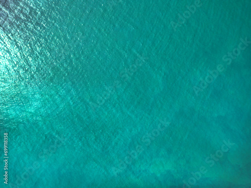 Crystal clear sea texture aerial image