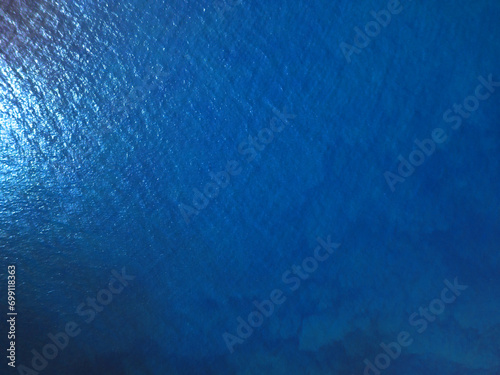 Top view of blue sea surface Shot from above.