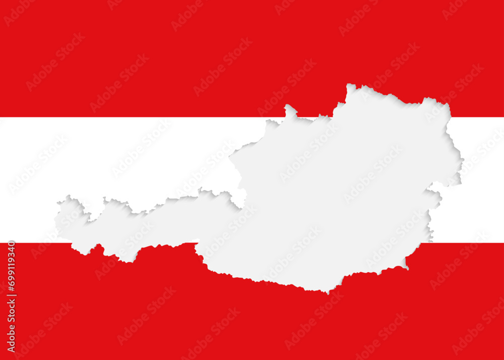 Vector map Austria made flag, Europe country Vector map Austria made flag, Europe country