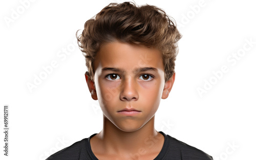 The Quizzical Gaze of Youth On Transparent Background