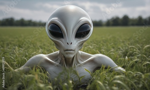 Alien Waist-Deep in Grass, One with the Meadow
