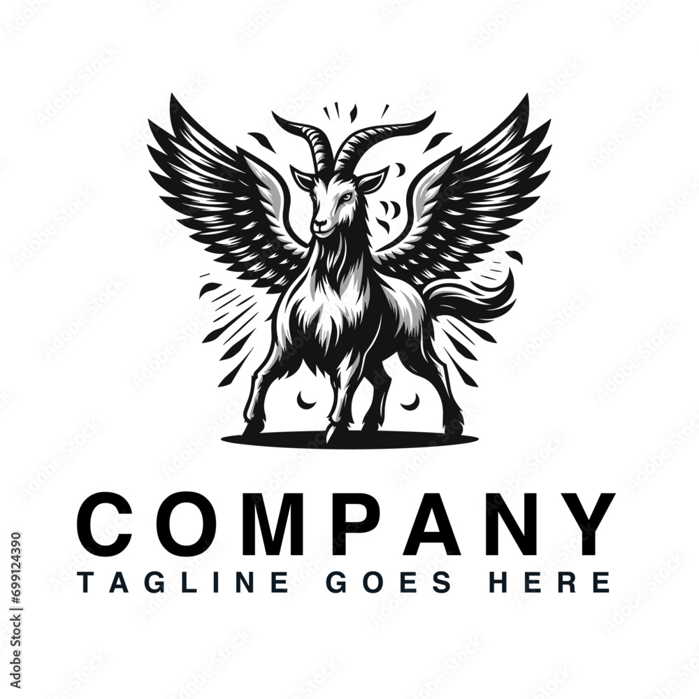 Obraz premium goat symbol vector illustration logo