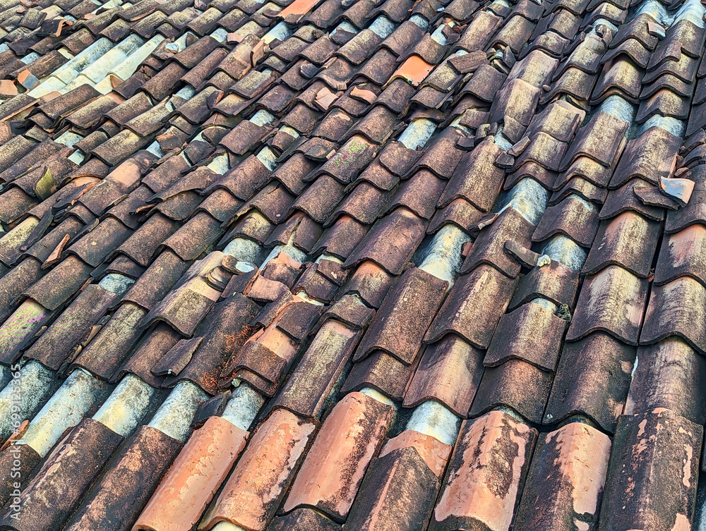 Roof tiles on colonial buildings within galle fort, Sri lanka Roof tiles on colonial buildings within galle fort, Sri lanka