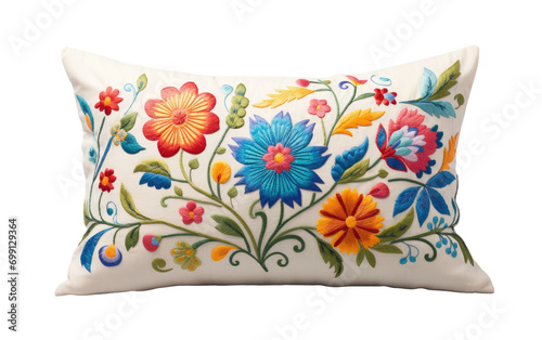 Kashmiri Tapestry Pillow On Transparent Background