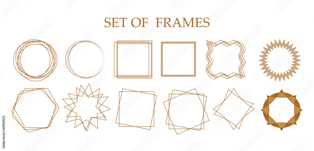 Set of frames for cards and many purposes. Vector illustration Set of frames for cards and many purposes. Vector illustration