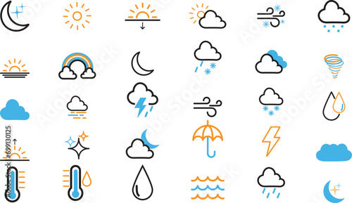 Colorful weather icons collection.