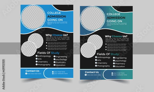 College Admission Flyer Or Poster Design Template.

