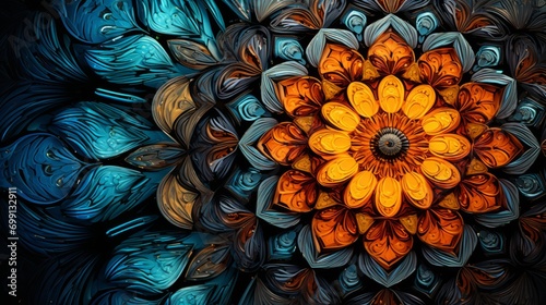Intricate patterns of colors merging into a visually stunning design
