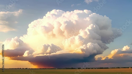 An intricate array of billowing thunderheads swirling in an endless dance photo