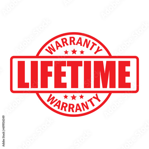 lifetime warranty sticker. guarantee sign and symbol.