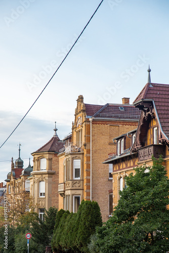 Nineteenth century’s liberty villas in the prettiest residential district of Stuttgart in Europe