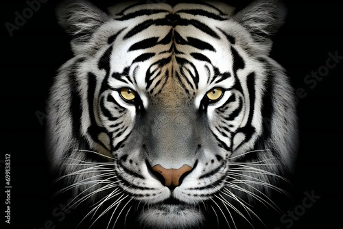 Siberian Tiger in a black and white background