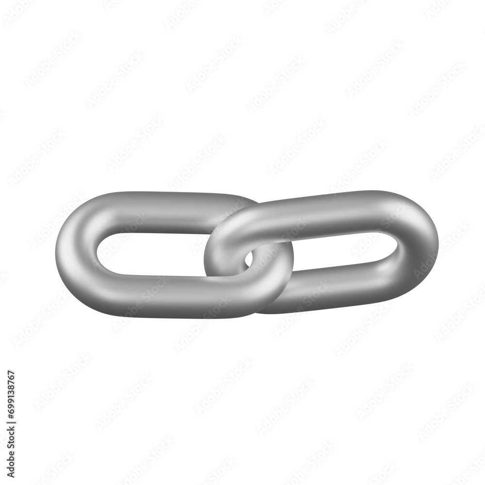 Obraz premium 3d render Connected Chain illustration 