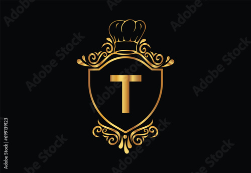 Kitchen chef had with latter T illustrator icon