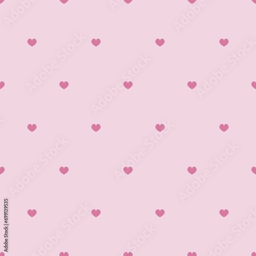 Pink hearts vector flat seamless pattern