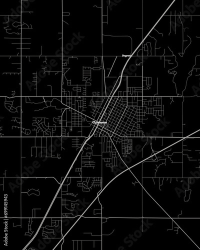 Claremore Oklahoma Map, Detailed Dark Map of Claremore Oklahoma photo