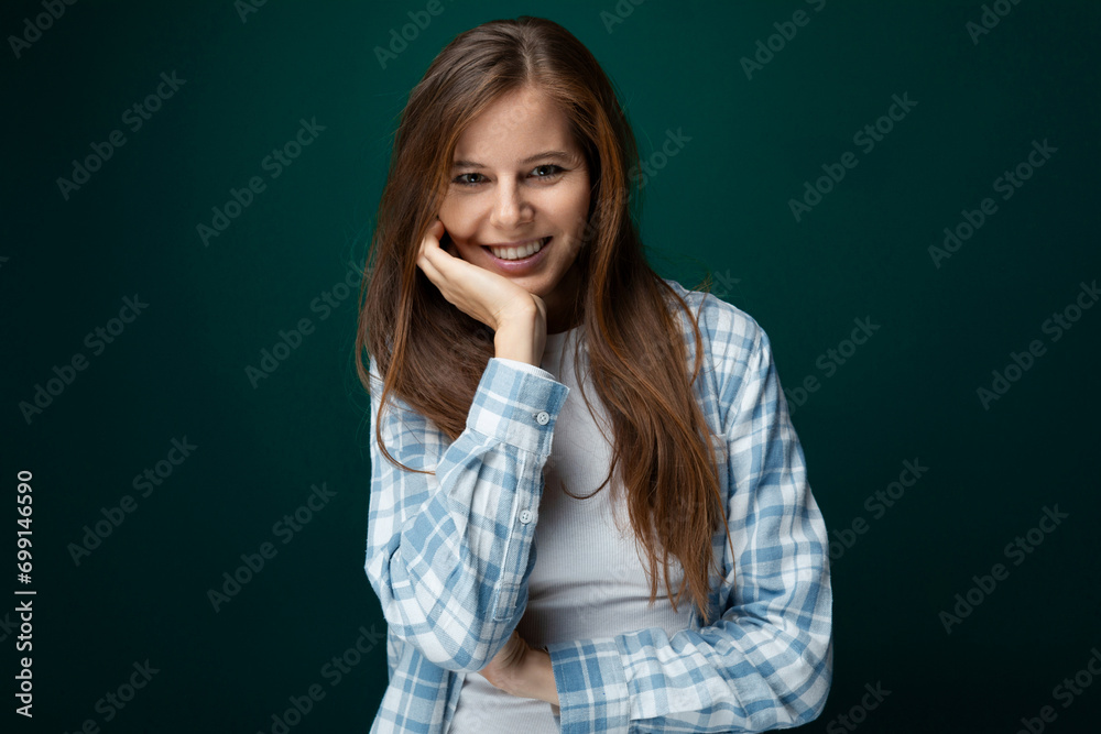 Attractive woman with naturally long brown hair Attractive woman with naturally long brown hair
