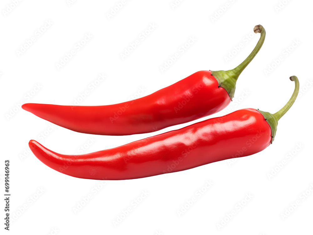 Cayenne peppers, isolated on a transparent or white background Cayenne peppers, isolated on a transparent or white background