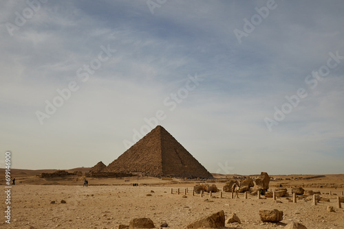 Panoramic view of the third big pyrmaid in Giza - Menkaure's Pyramid