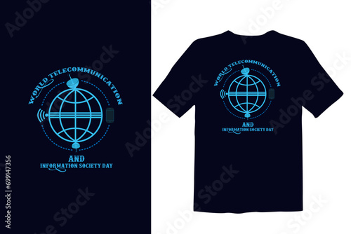 World telecommunication day poster, web and vector t shirt design template