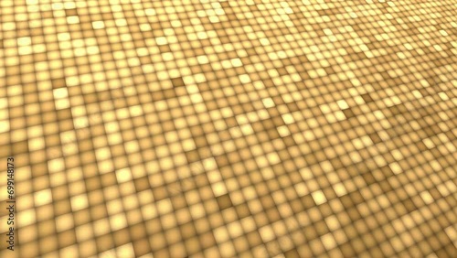 Golden sparkling led curtain, perspective view 