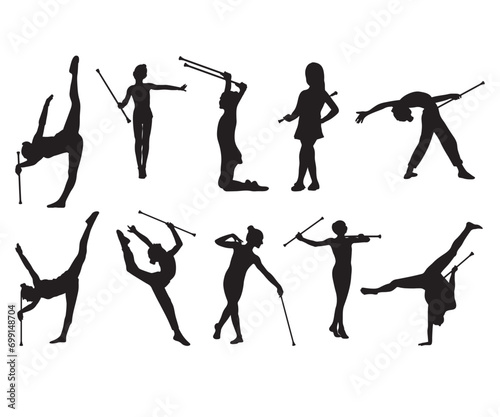 Baton Twirling Juniors, Juniors Baton Twirling, Majorette Baton Twirling Gymnastics, Color Guard SVG, Baton Twirling vector file
