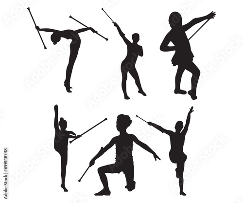 Baton Twirling Juniors, Juniors Baton Twirling, Majorette Baton Twirling Gymnastics, Color Guard SVG, Baton Twirling vector file
