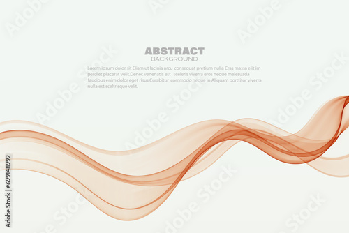 Abstract peach swirl wave background. Design element, transparent wave flow lines.