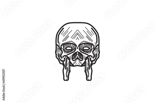 skull and bones vector illustration raw metal punk rock hip hop