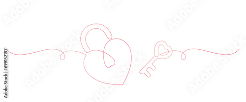 love padlock line art style. valentine elements