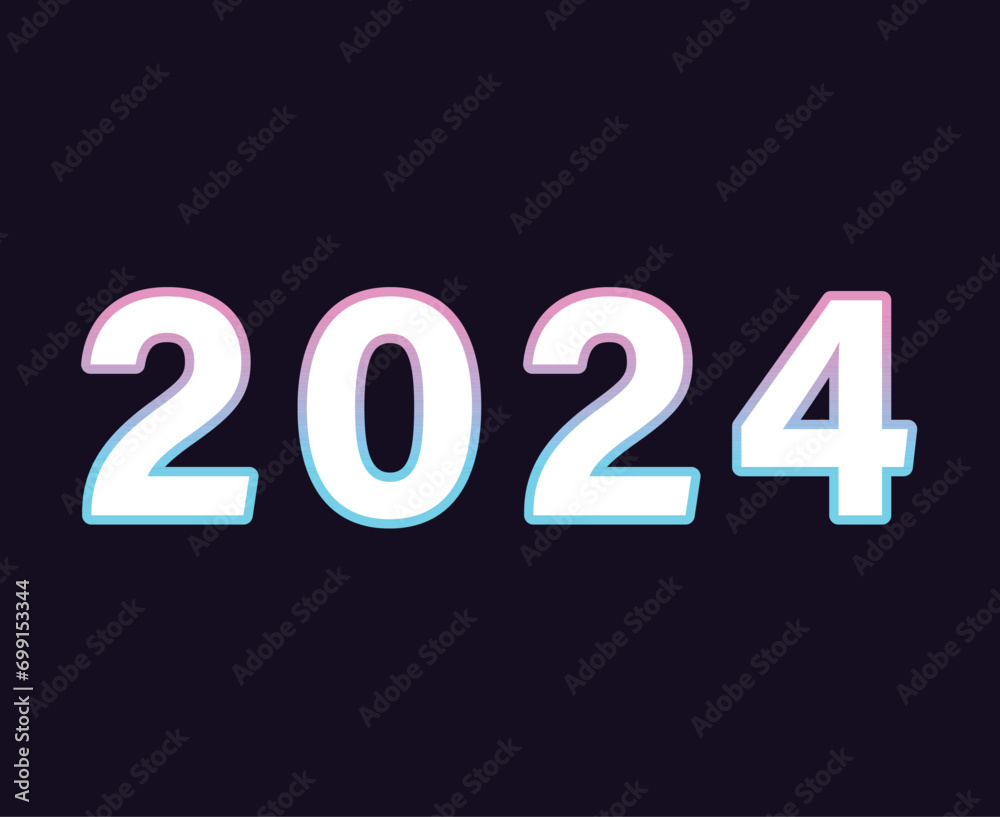 Happy New Year 2024 Abstract Graphic Design Vector Logo Symbol Illustration With Black Background Happy New Year 2024 Abstract Graphic Design Vector Logo Symbol Illustration With Black Background