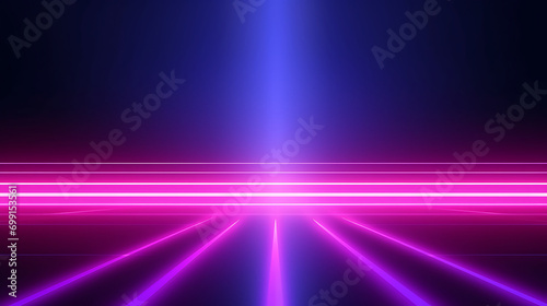 Ultraviolet abstract light. Diode tape, light line. Violet and pink gradient. Modern background, neon light. Empty stage, spotlights, neon. Abstract light. Generative Ai