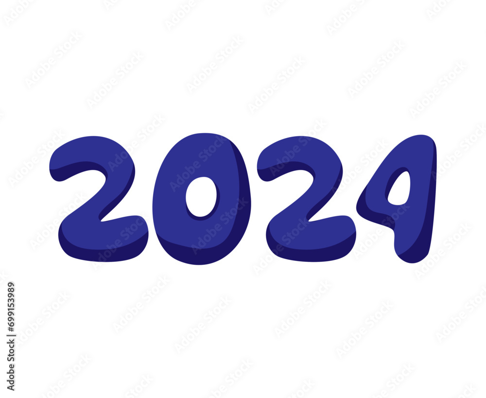Happy New Year 2024 Abstract Blue Graphic Design Vector Logo Symbol Illustration Happy New Year 2024 Abstract Blue Graphic Design Vector Logo Symbol Illustration