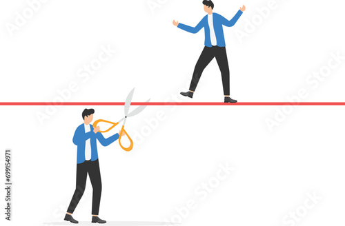 Business people are cutting. Concept business vector illustration.

