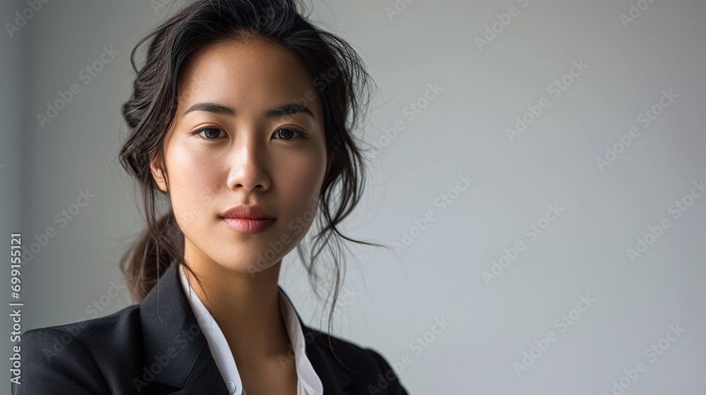 beautiful young asian businesswoman portrait copy space ad new isolated over bright white color background beautiful young asian businesswoman portrait copy space ad new isolated over bright white color background