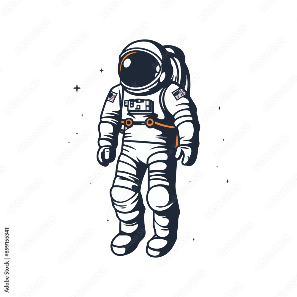 Astronaut minimalist and flat vector
