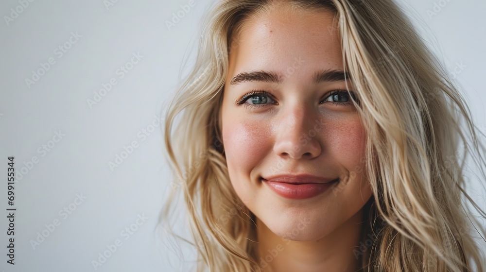 beautiful young blonde woman smiling at the camera - isolated a white background beautiful young blonde woman smiling at the camera - isolated a white background