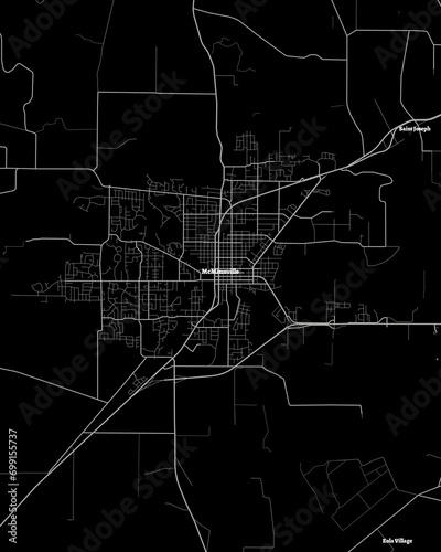 McMinnville Oregon Map, Detailed Dark Map of McMinnville Oregon